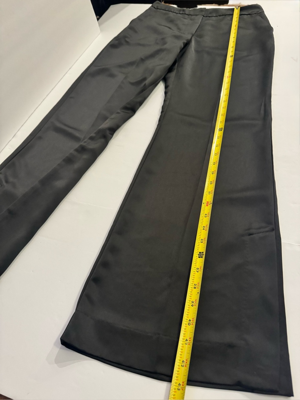 Jason Wu Black Business Professional Dress Pants w/ Bottom Slits, Slight Flare - Picture 12 of 13